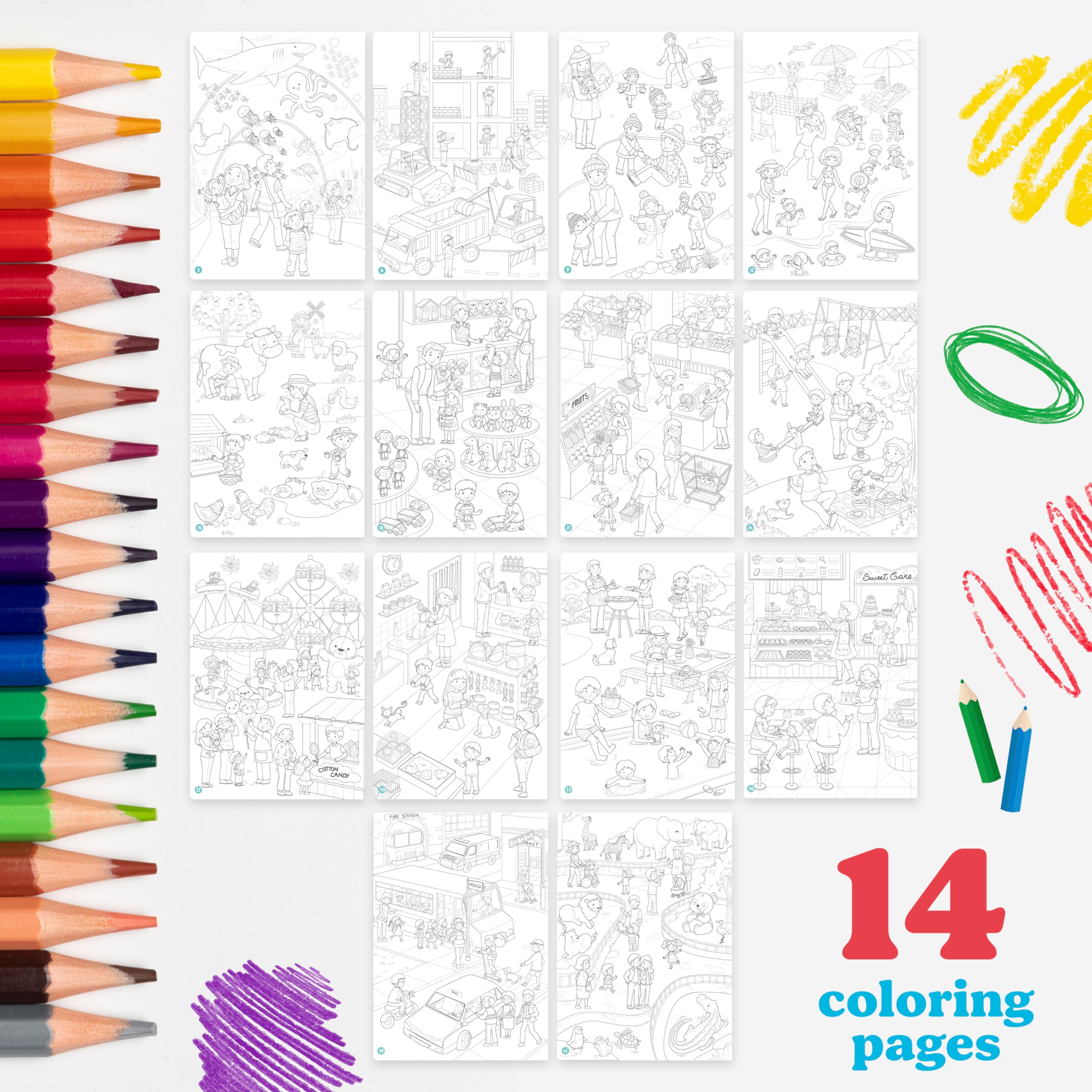 Bestus sticker book pages invite easy coloring and sticker placement during quiet play.