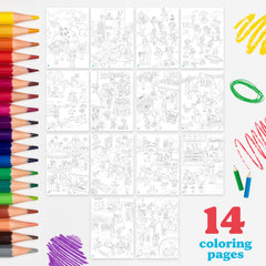 Bestus sticker book pages invite easy coloring and sticker placement during quiet play.