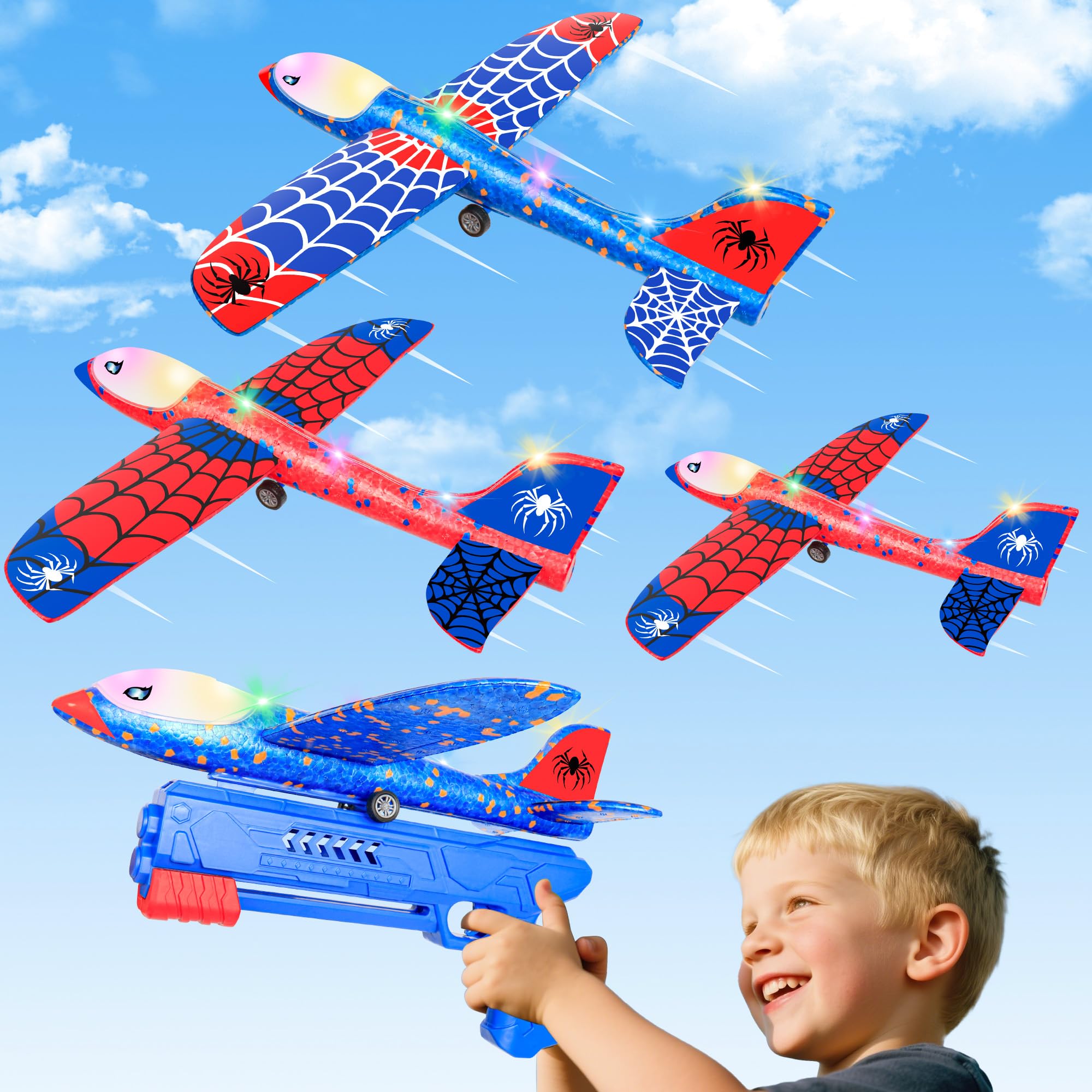 BESTVIVE 3Pack Airplane Toys set for outdoor play and quick setup.