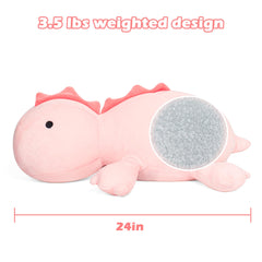 BestVIVE pink dinosaur plush in car or office for stress relief