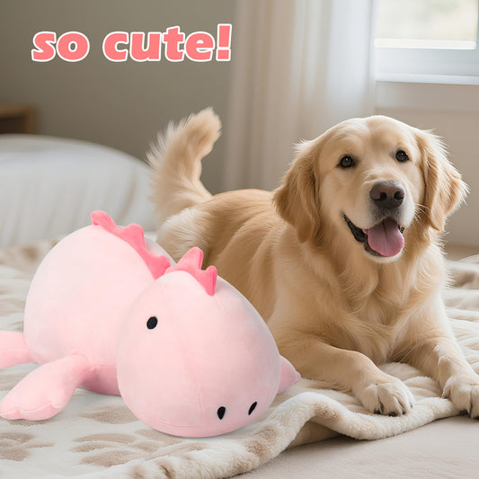 BestVIVE pink dinosaur plush side view for decorative cuddling