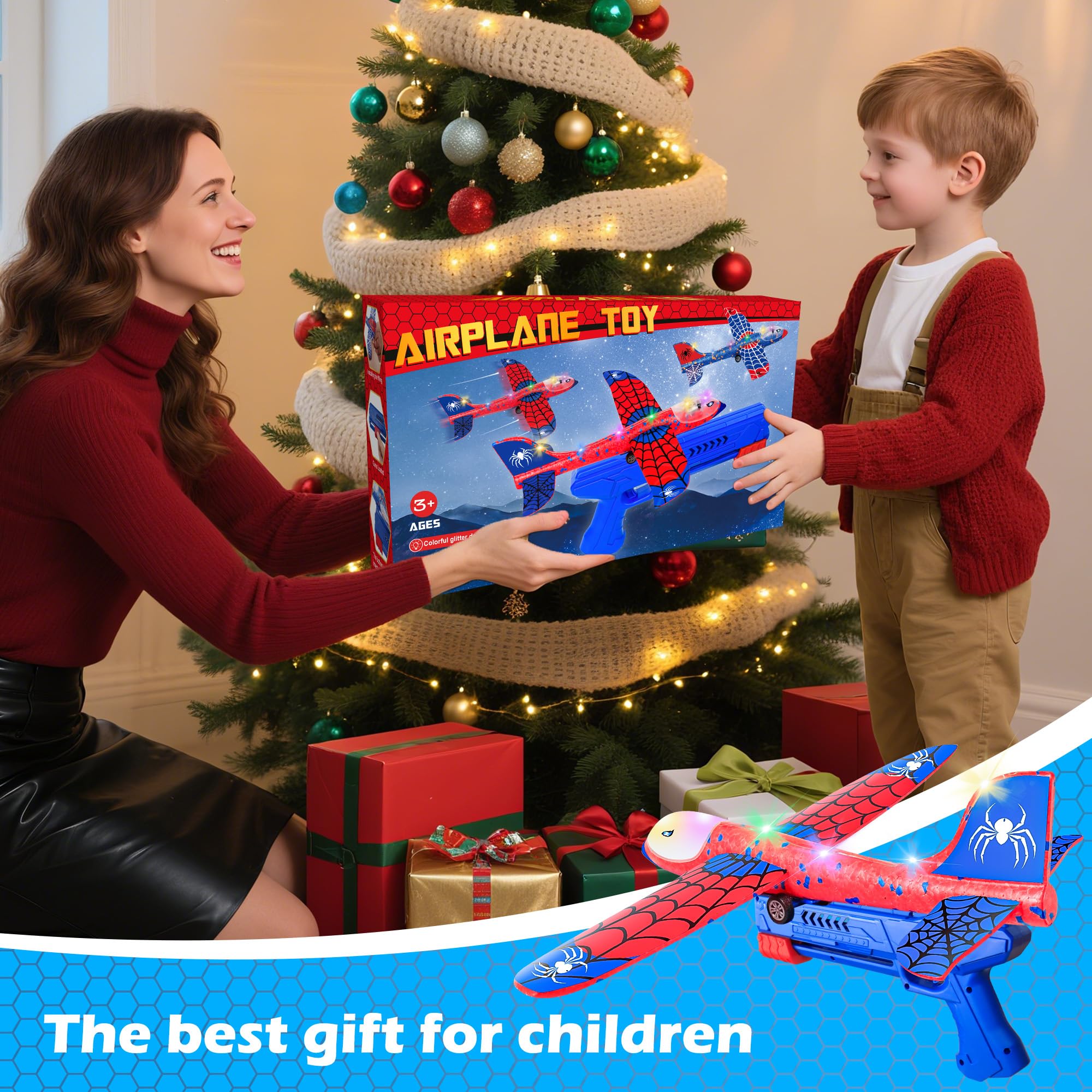 BESTVIVE glider red and blue plane ready for soaring flights.