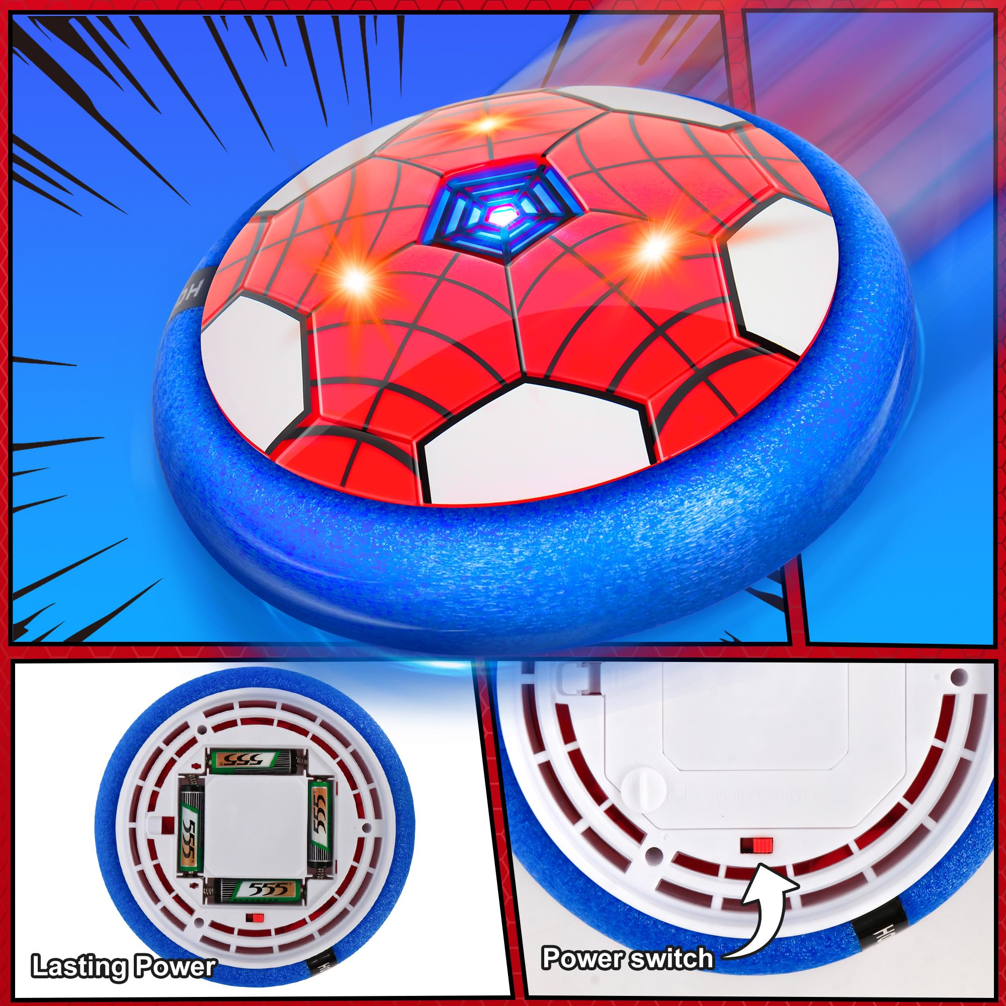 BESTVIVE hover soccer ball with foam bumper protection guards walls.