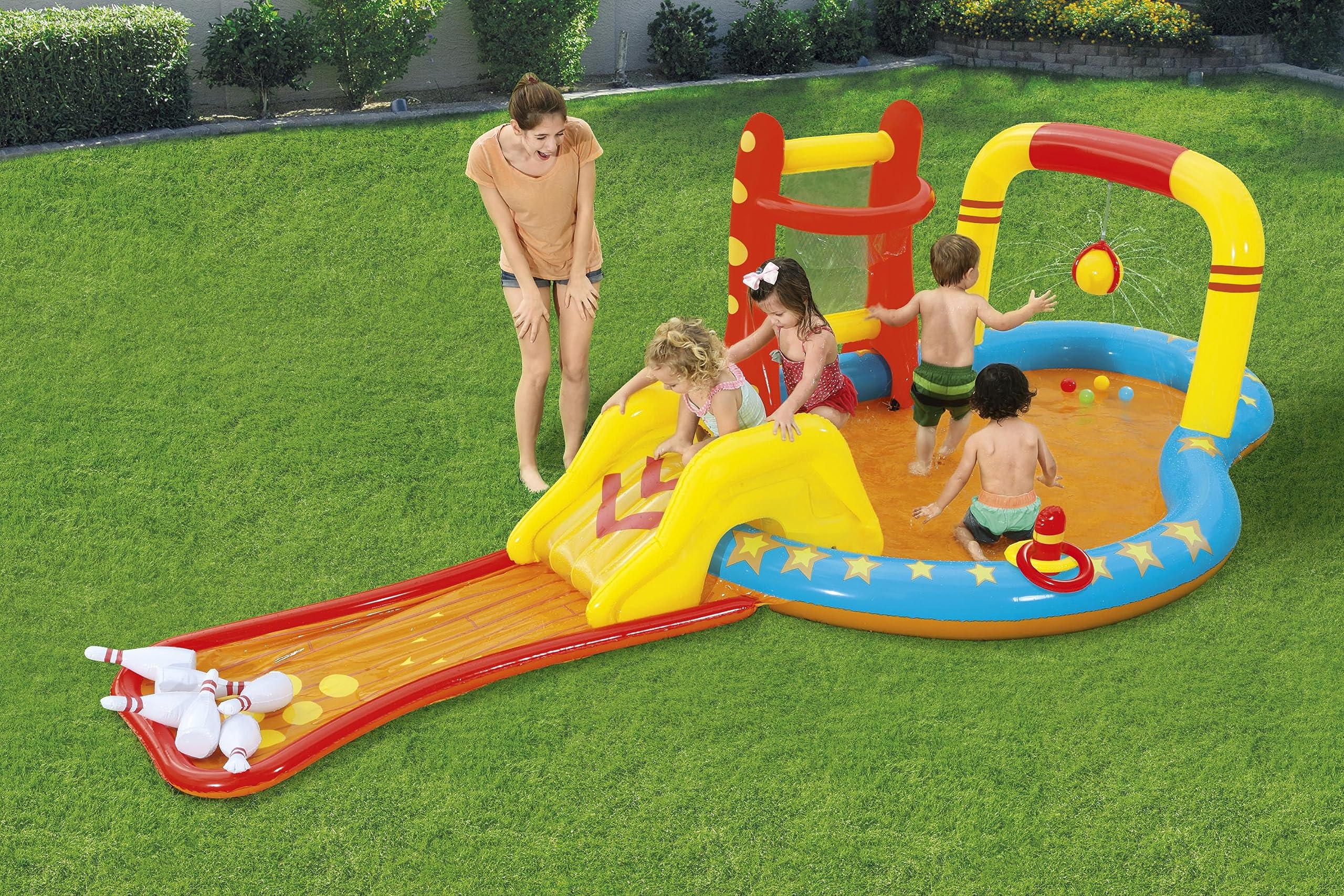 Bestway Lil Champ Play Center mini water slide adds splashy outdoor fun