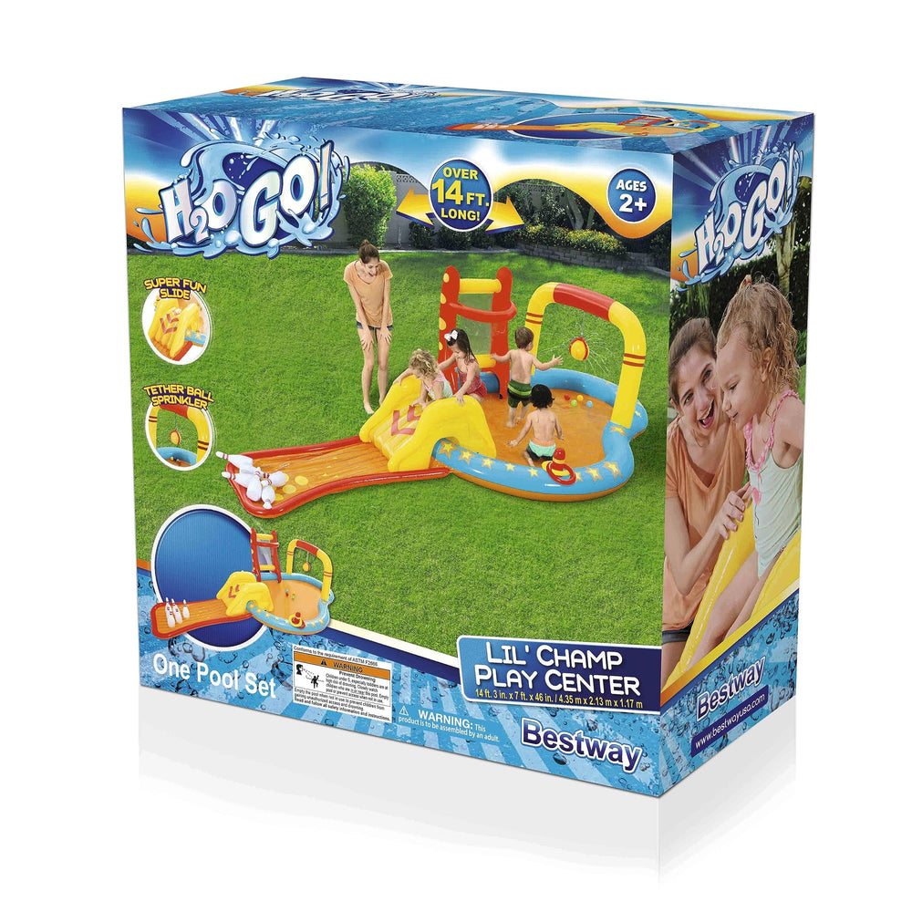 Bestway Lil Champ Play Center removable slide permits extra play space