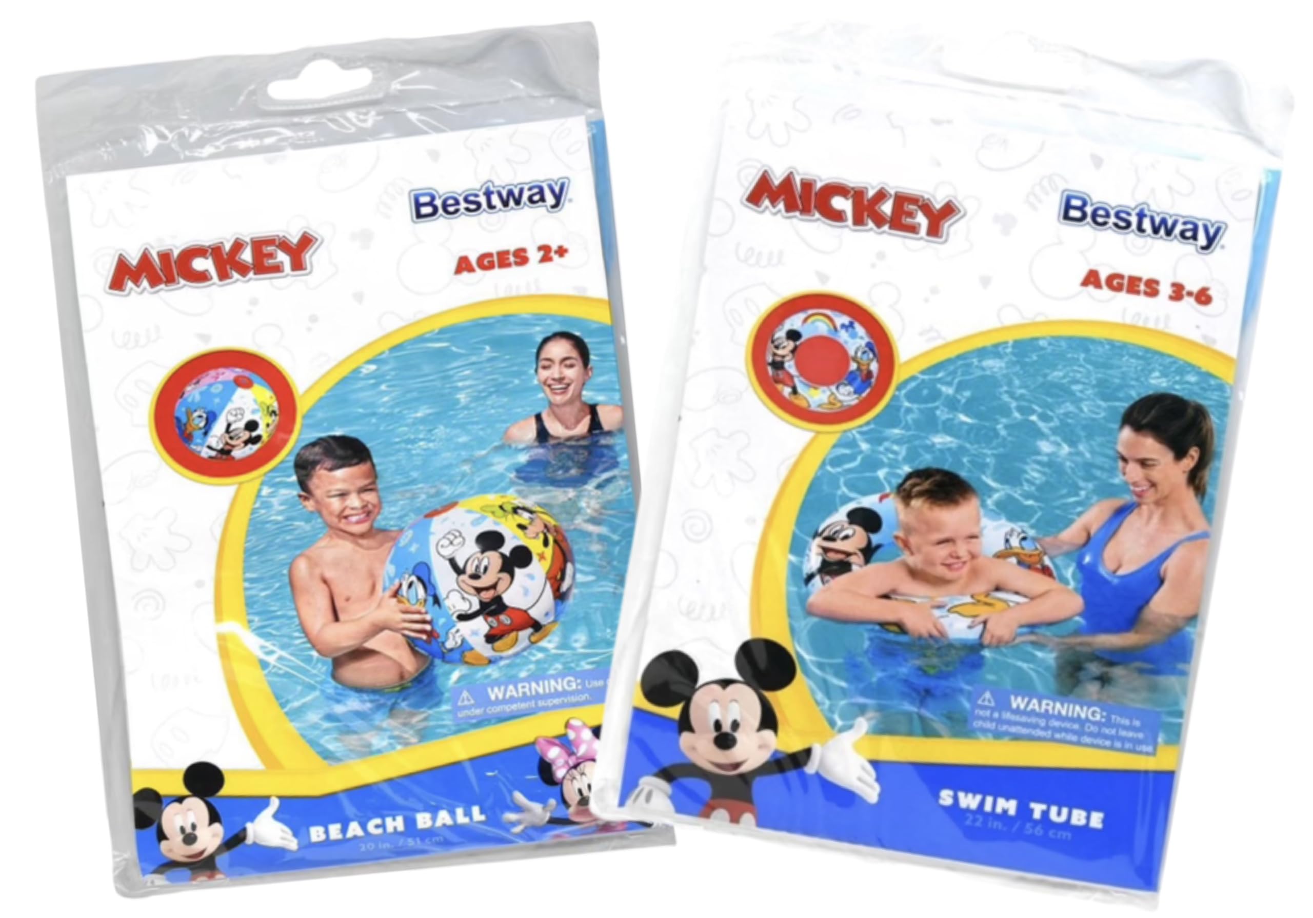 Bestway Mickey 22in swim tube in blue for confident water flotation and fun