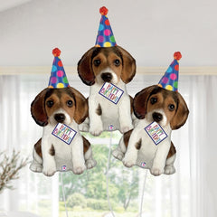 Betallic XL 41-inch Happy Birthday Puppy balloon, uninflated packaging, ships ready to set up