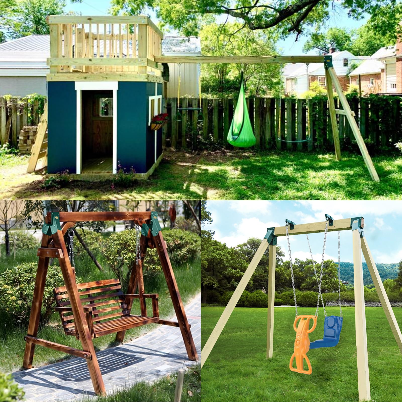 BETOOLL frame in progress demonstrating a stable swing set build