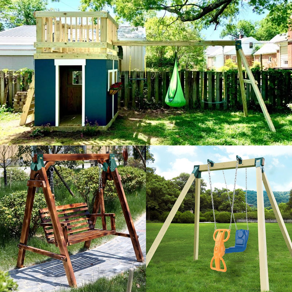 BETOOLL frame in progress demonstrating a stable swing set build