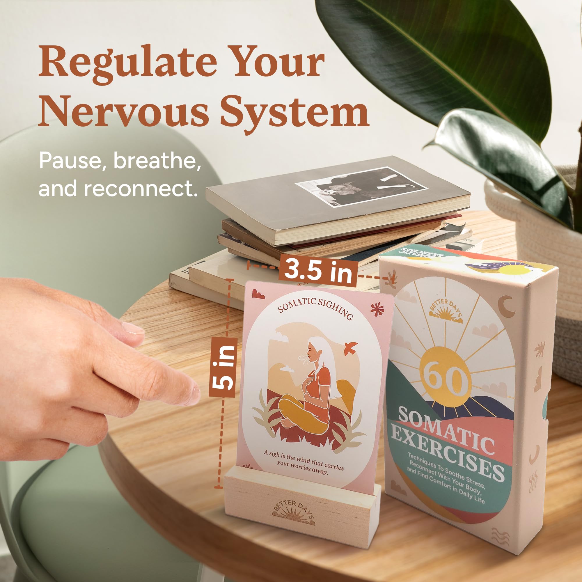Better Days breathwork cards scene for mindful breathing and stress relief.
