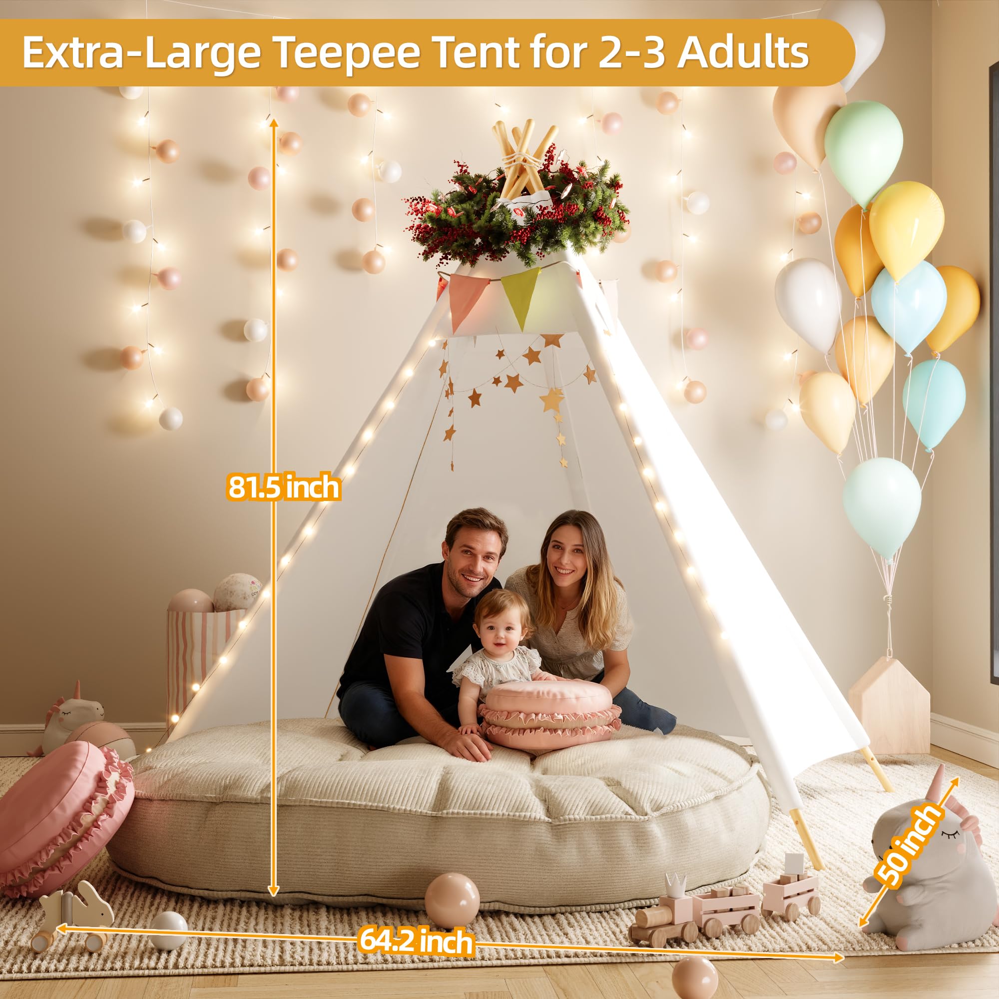 Betterhood family party teepee setup adds stylish focal point for gatherings