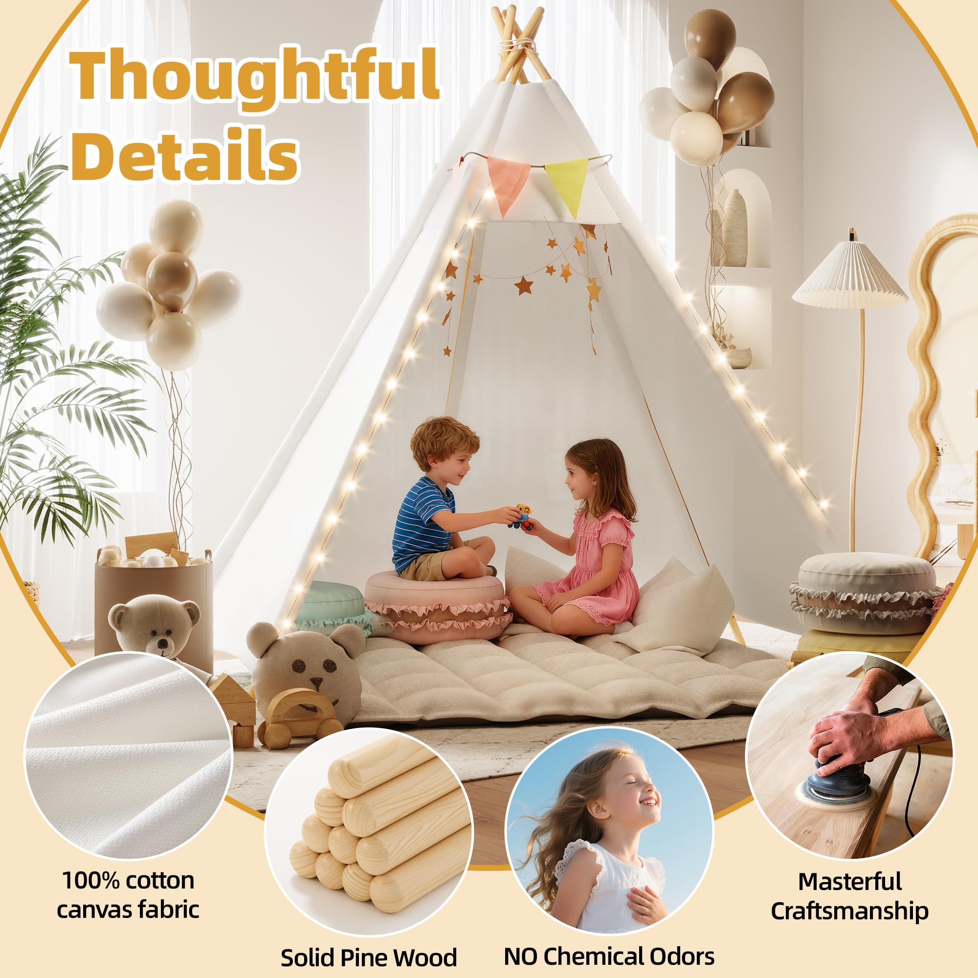 Betterhood wooden pole teepee offers sturdy structure with safe, chemical-free design
