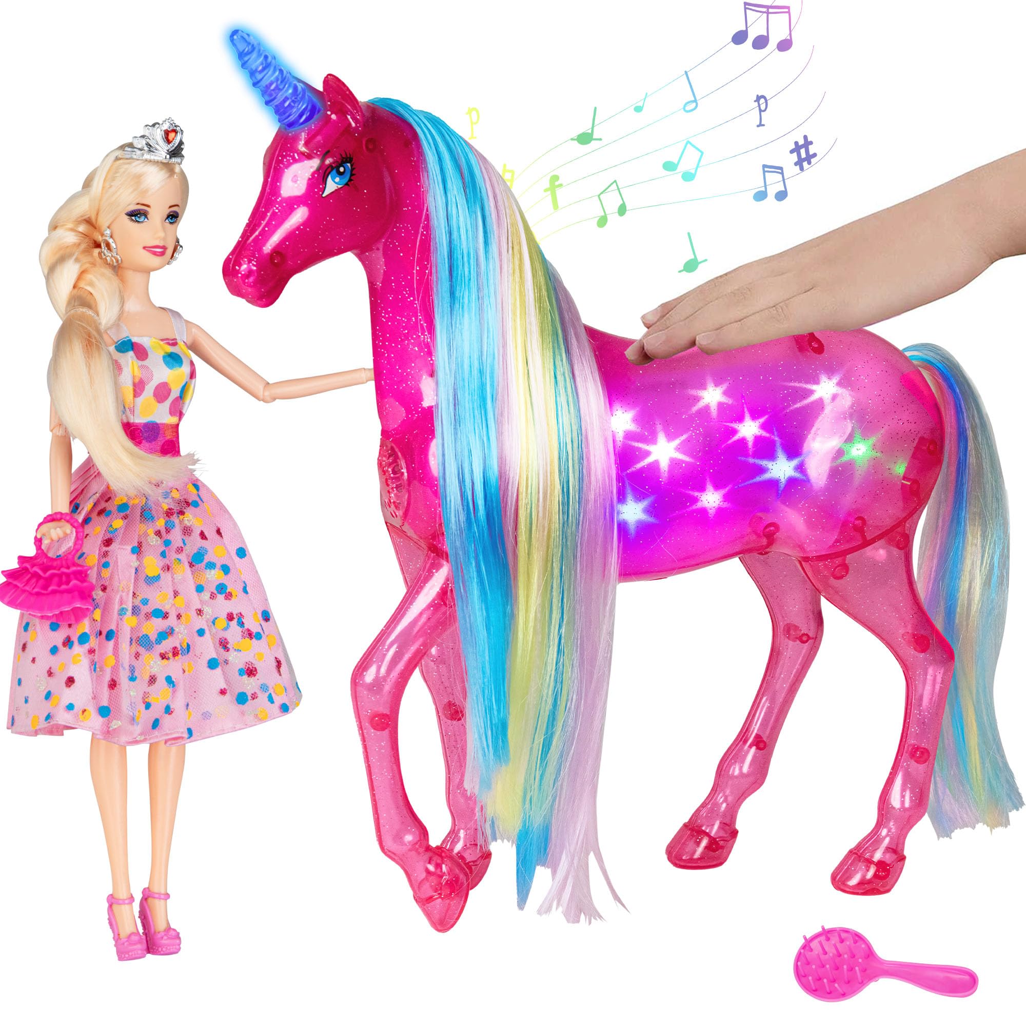 BETTINA Dreamy Unicorn with horn lights for magical playtime