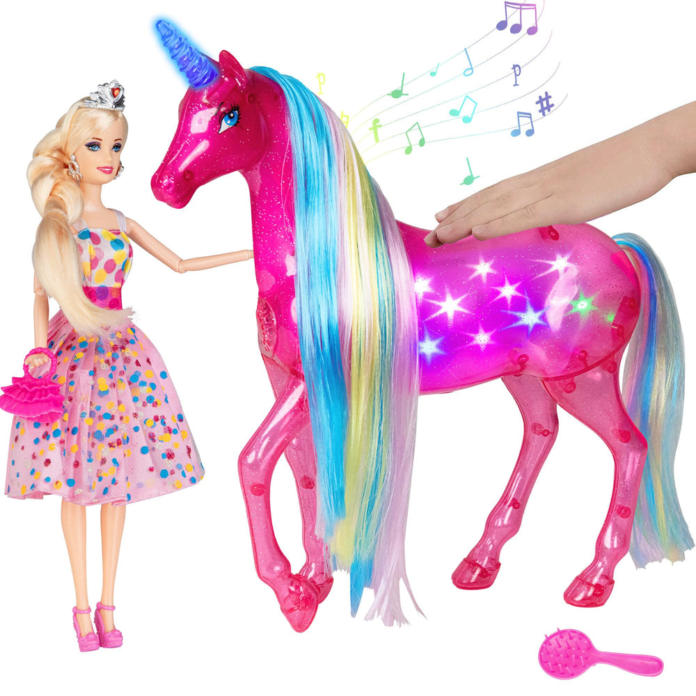 BETTINA Dreamy Unicorn with horn lights for magical playtime
