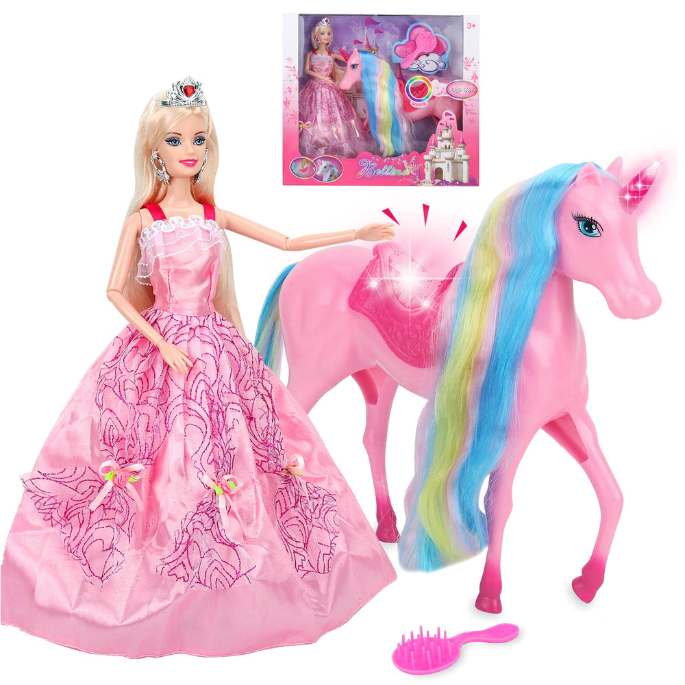 BETTINA magical-light unicorn set saddle glow enhances nighttime playtime