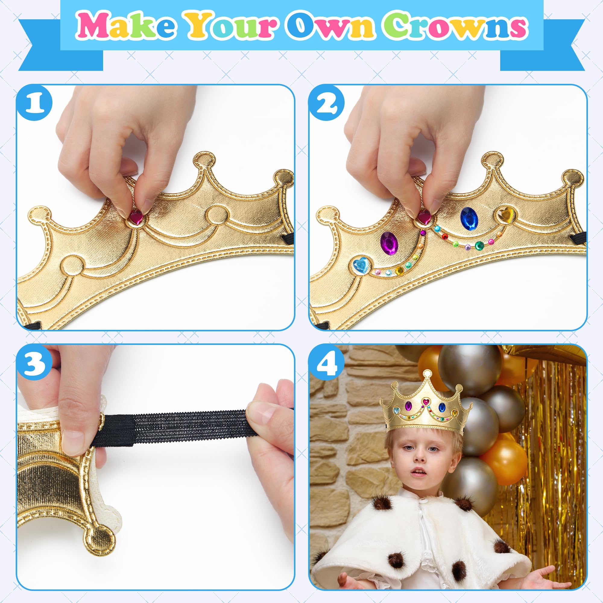 Bettoor crowns with adjustable back strap for kids.