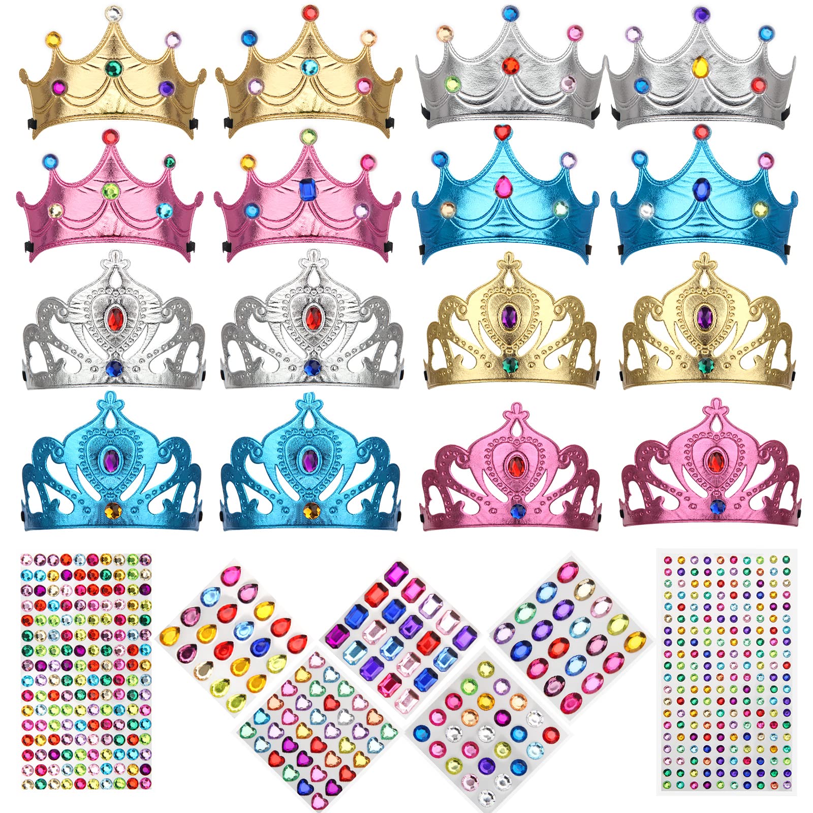 Bettoor foam princess crowns 16 pieces for customizable party favors.