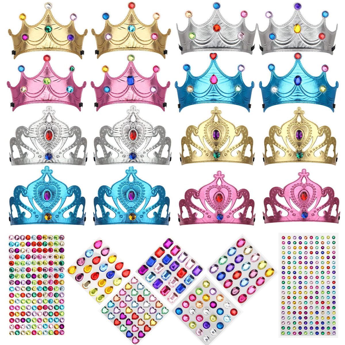 Bettoor foam princess crowns 16 pieces for customizable party favors.