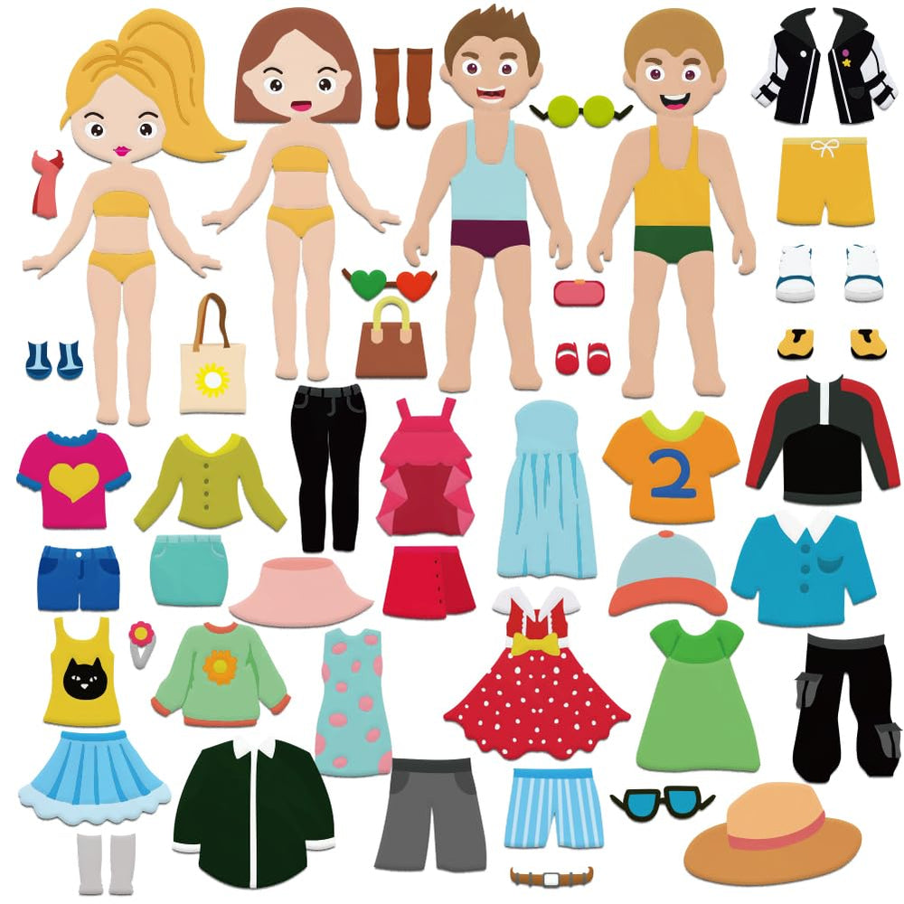 BEUNITONE 47-pcs felt board set with dolls for imaginative storytelling and preschool play.