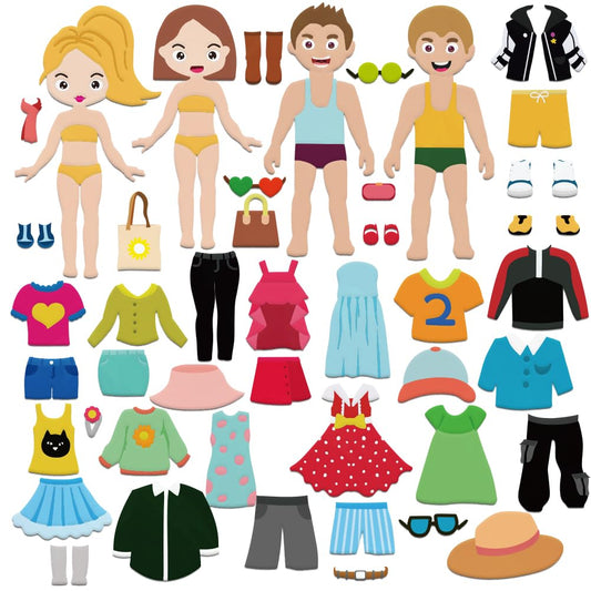 BEUNITONE 47-pcs felt board set with dolls for imaginative storytelling and preschool play.