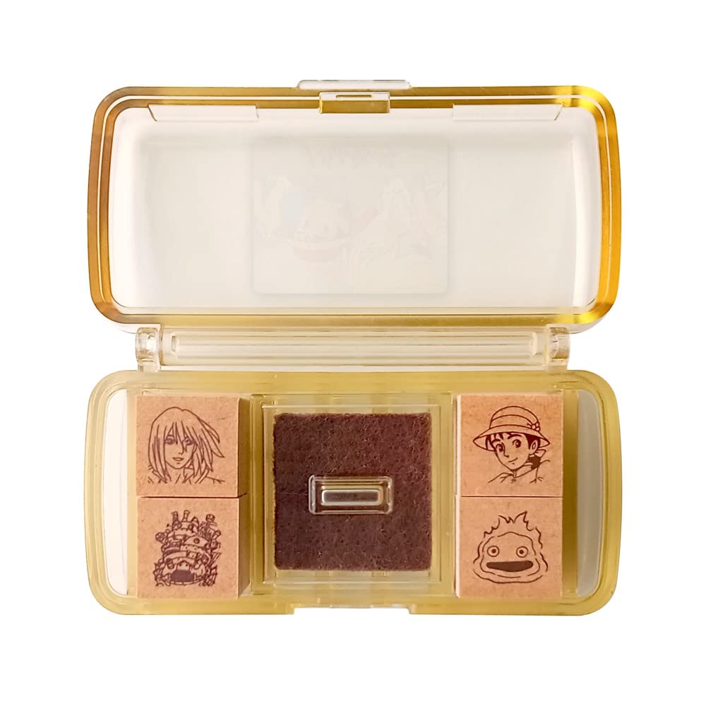 Beverly Ghibli Howl's stamp mini ink pad included for instant stamping.
