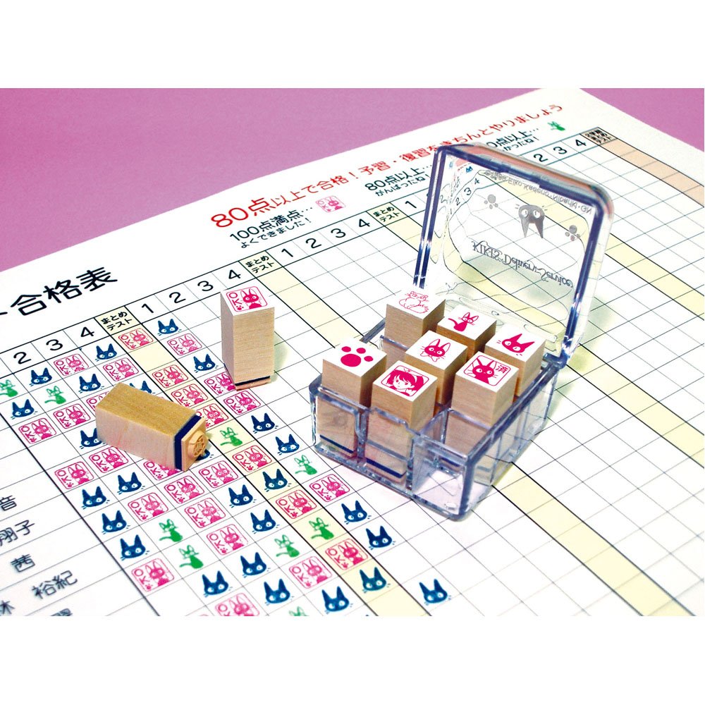 Beverly Ghibli Kiki and Jiji set stored in illustrated acrylic case.