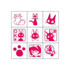 Beverly Ghibli Jiji stamp on calendar, adds playful check marks.