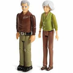 Beverly Hills grandpa pose sitting figure highlighting flexible leg movement.