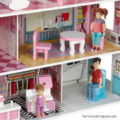 Beverly Hills Sweet Li'l Family dollhouse figures featuring movable hands and head for dynamic scenes.