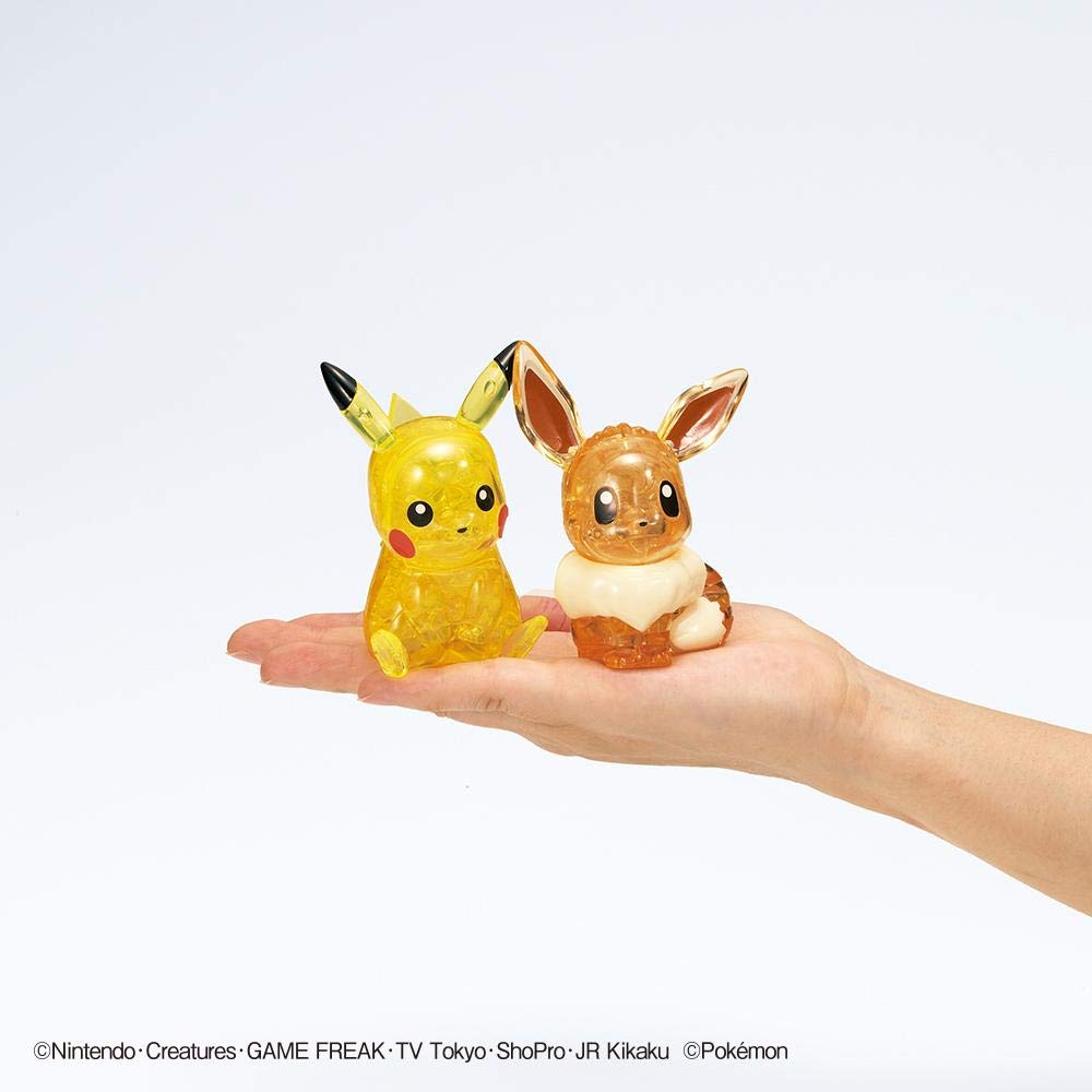 Beverly Pikachu Eevee crystal puzzle on display catching ambient light.