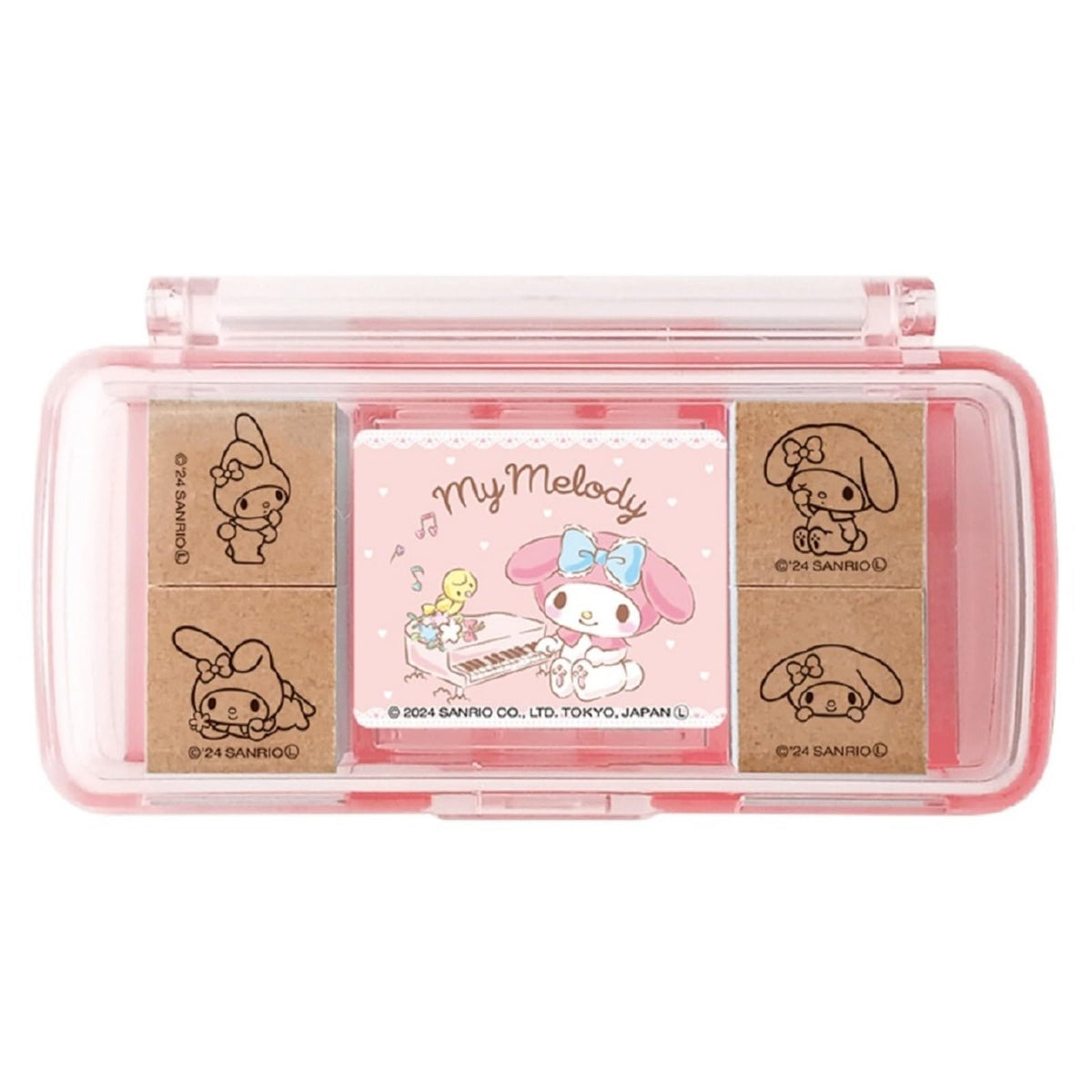 Beverly Sanrio My Melody mini stamp with case for portable crafting