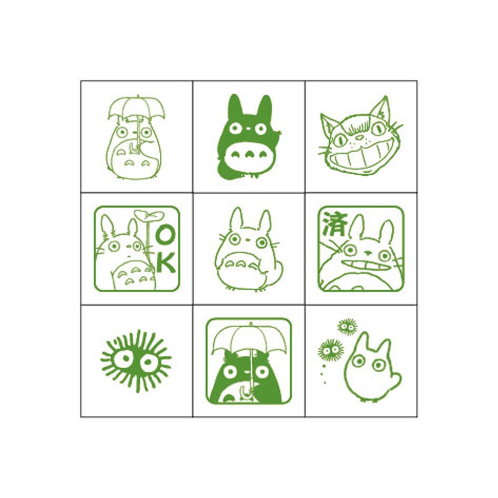 Beverly Totoro mini stamp designs—nine options for playful scrapbooking.