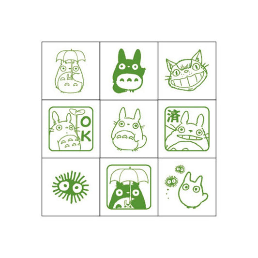 Beverly Totoro mini stamp designs—nine options for playful scrapbooking.