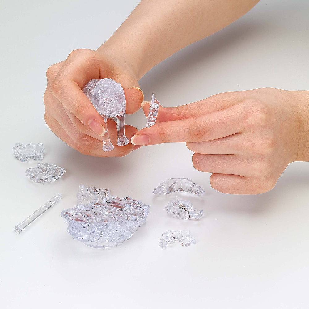 Beverly Transparent crystal piece detail catching light for a luminous effect.