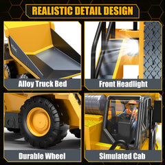 BEWEAI RC Dump Truck all-terrain tires for steady outdoor grip.