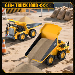 BEWEAI Dump Truck demonstrates realistic dumping action for imaginative play.