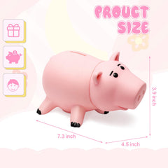 BewthU Hamm piggy bank side view, durable plastic for everyday play.