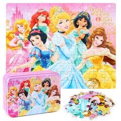 Bexido 100-piece puzzle box front with secure metal storage for easy cleanup