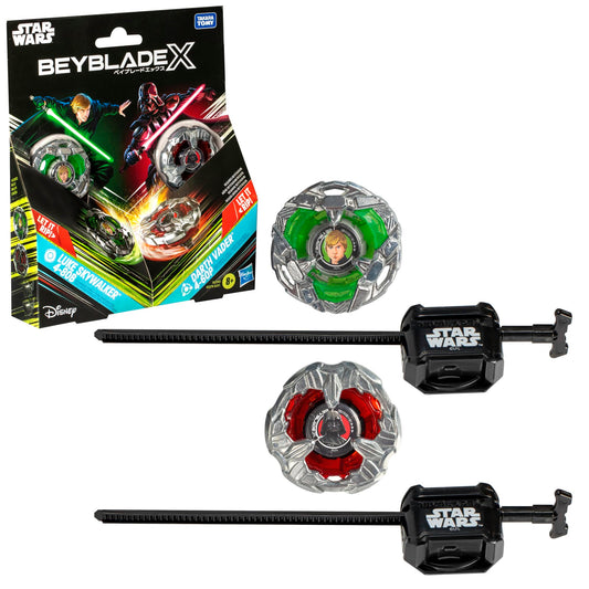 Beyblade BBX Luke Skywalker top in action for epic battles.