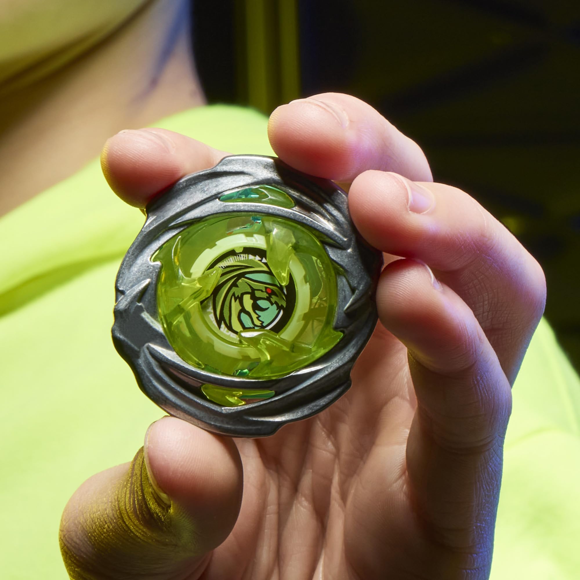 Beyblade BEY BBX Seward Hover Wyvern top in defense.