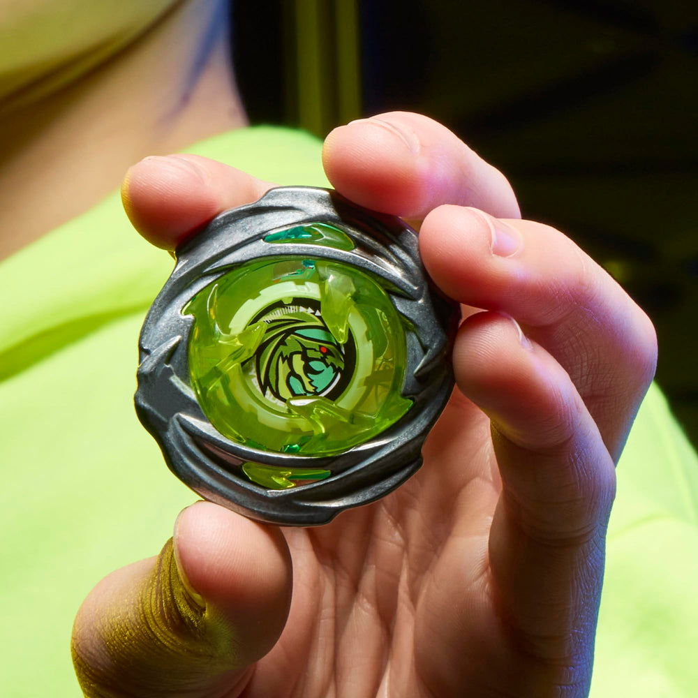Beyblade BEY BBX Seward Hover Wyvern top in defense.
