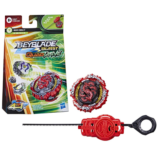 Beyblade Burst QuadDrive Wrath Cobra C7 top front view for action-packed battles