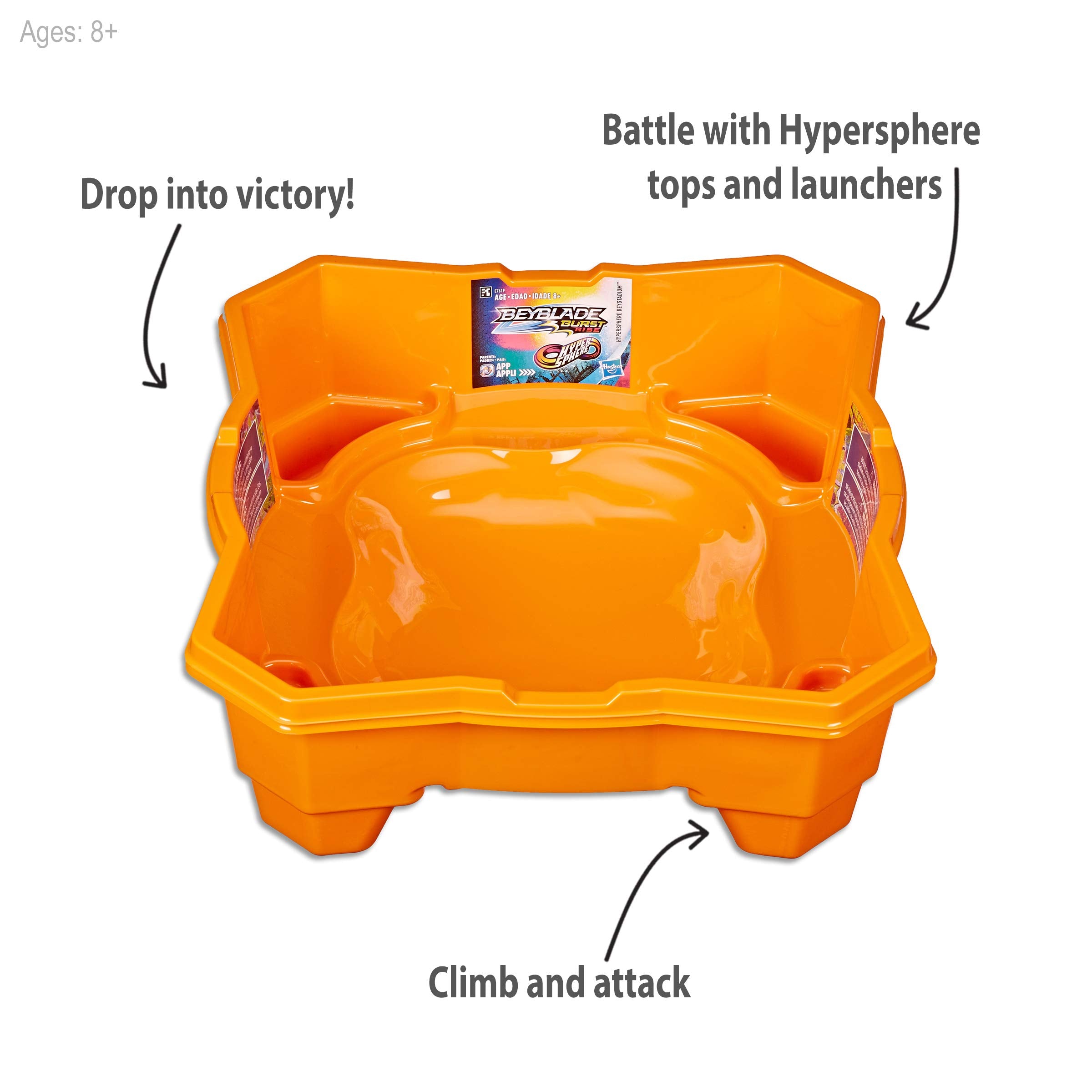 Beyblade Burst Rise Hypersphere Beystadium side view ideal for vertical climb strategies.