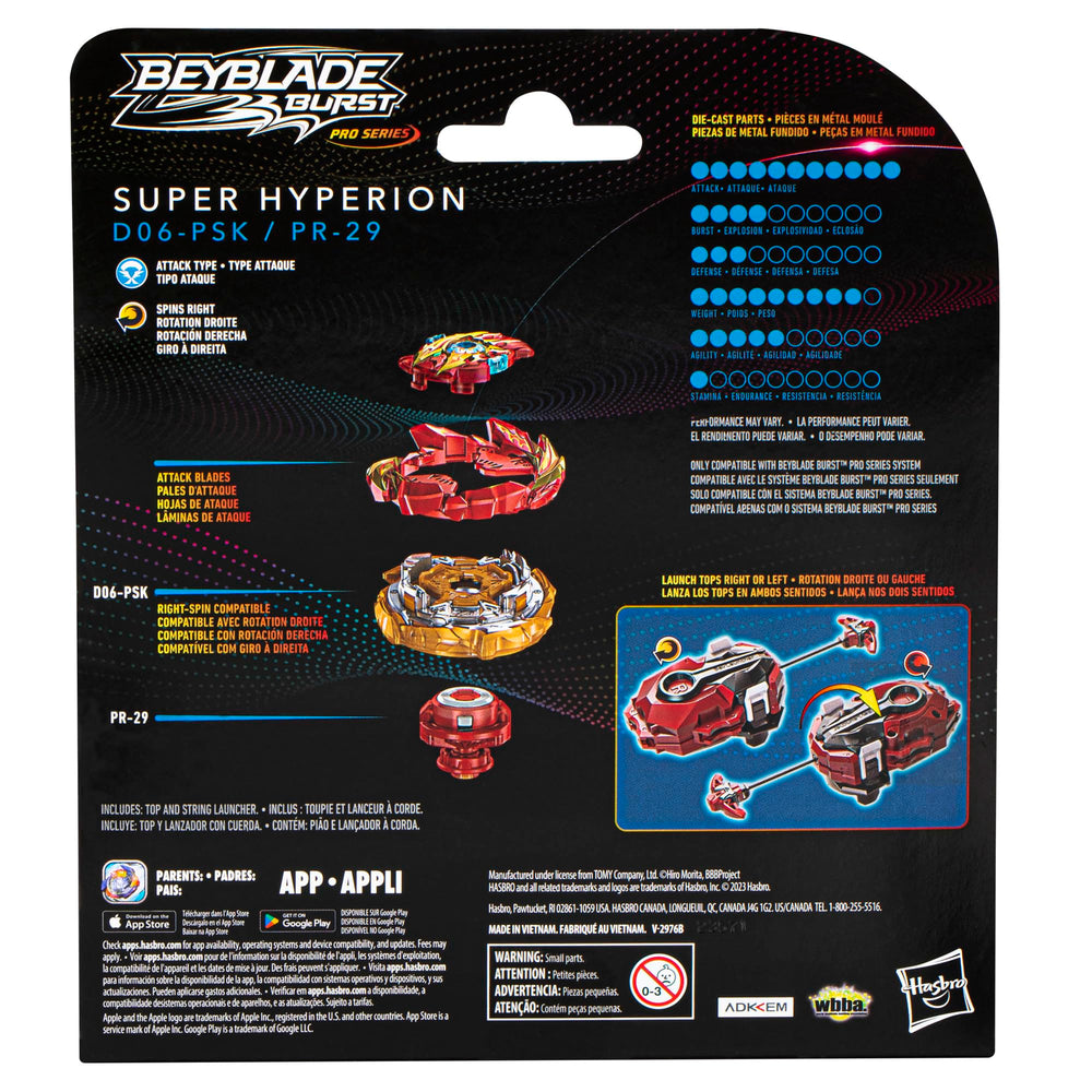 Launcher showing spin-direction conversion for versatile Beyblade battles.