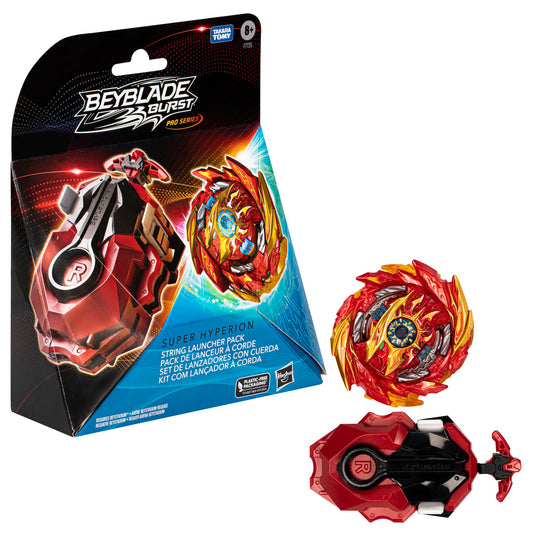 Beyblade Super Hyperion launcher in right/left spin mode for quick battles.