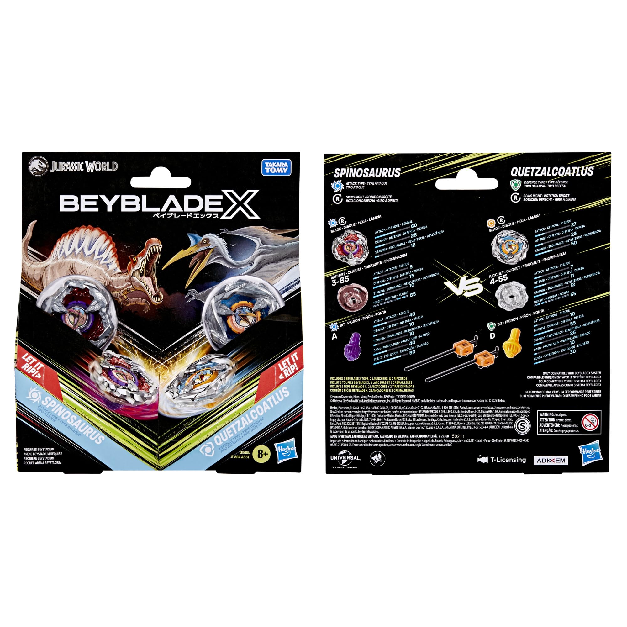 Beyblade X beystadium compatibility shown for battle setups.