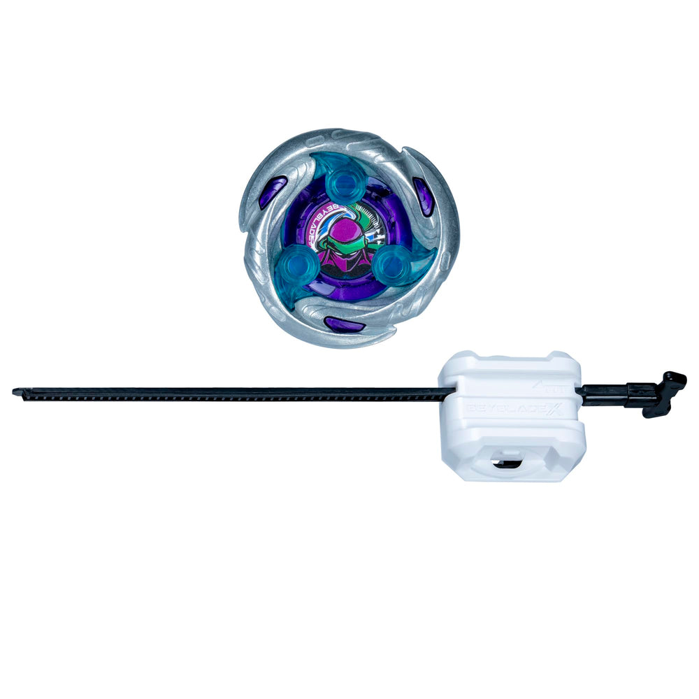 Beystadium compatibility image featuring Beyblade X tops in action-ready pose
