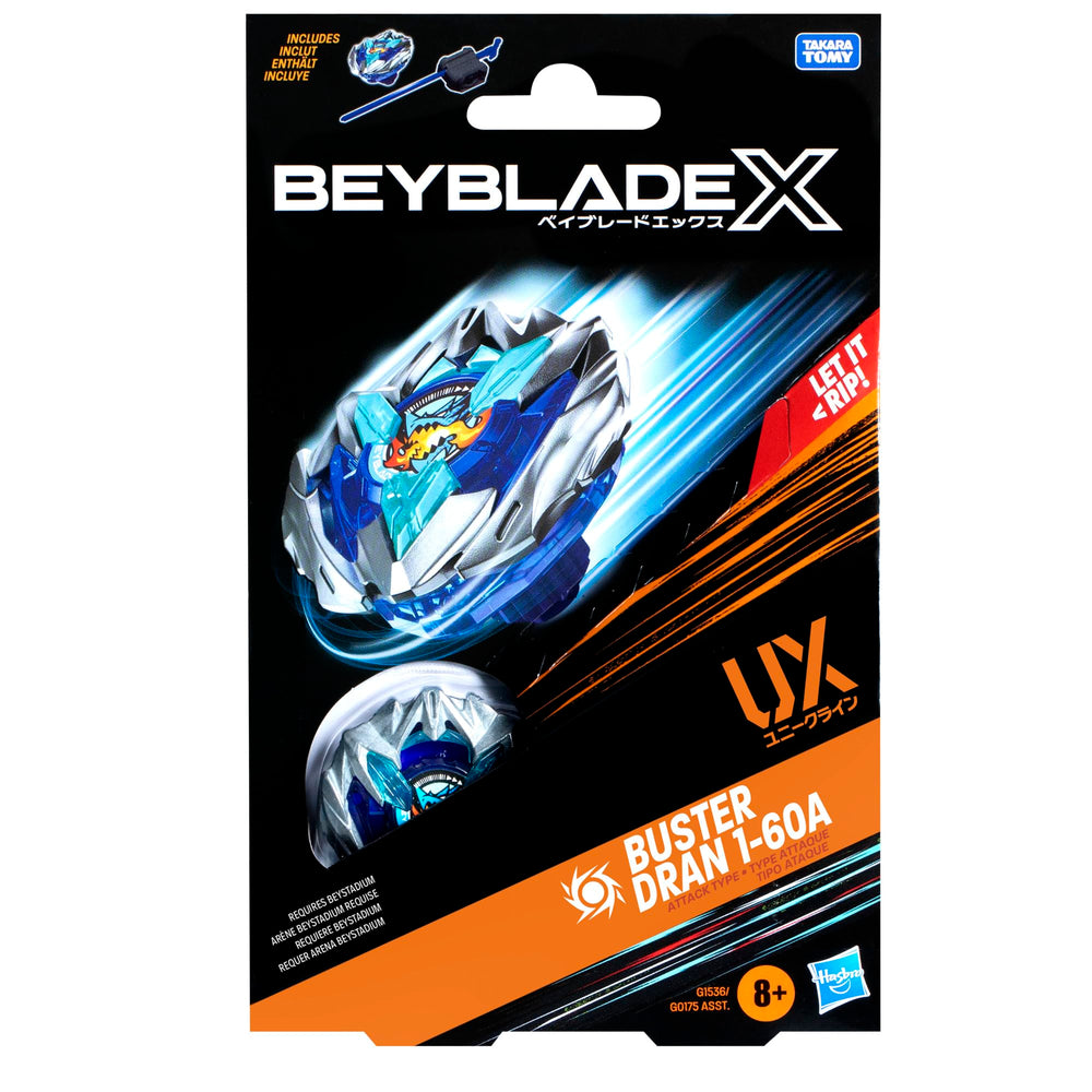 Beyblade X Beystadium-ready top with interchangeable parts