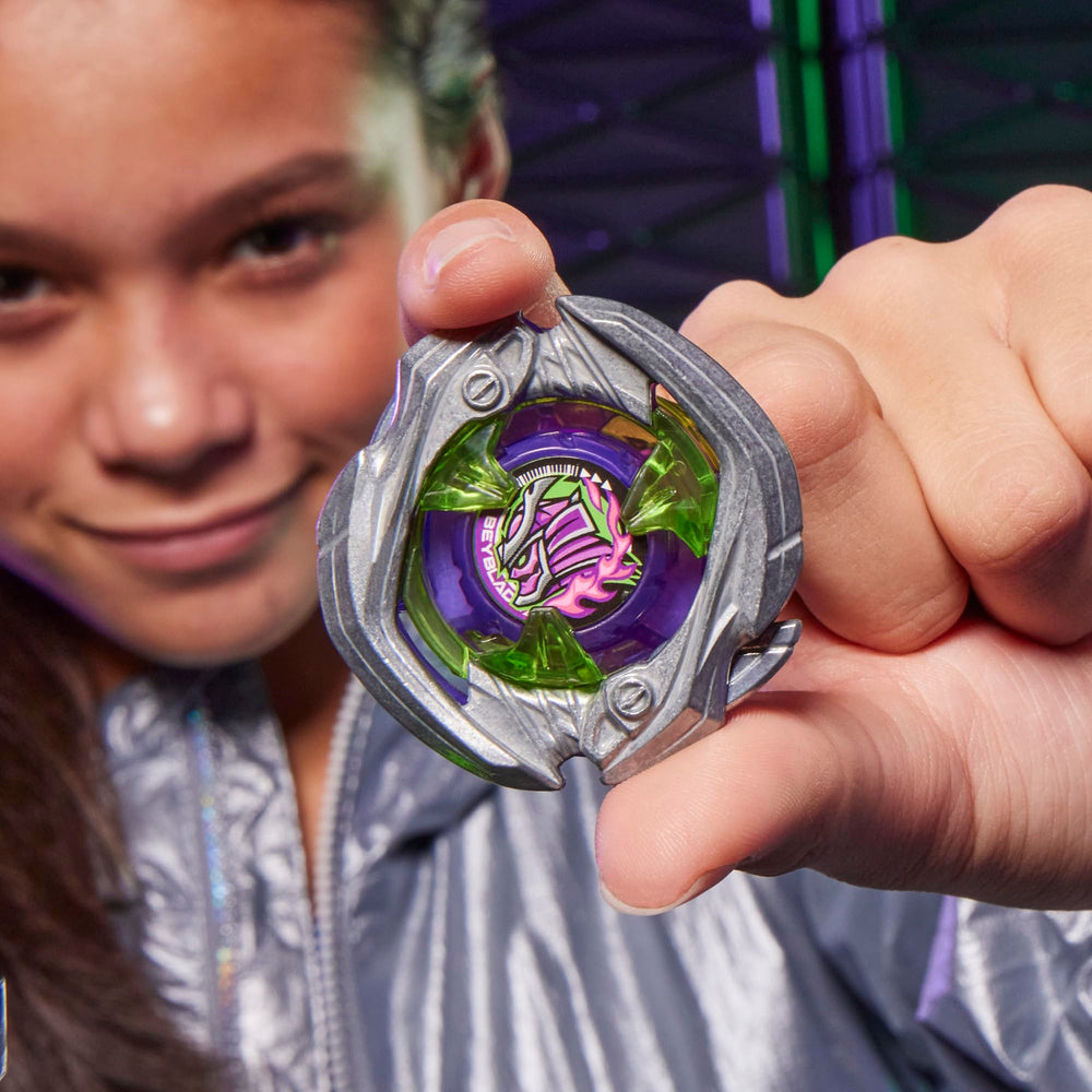 Beyblade X blade-ratchet-bit customization highlighting custom tops.