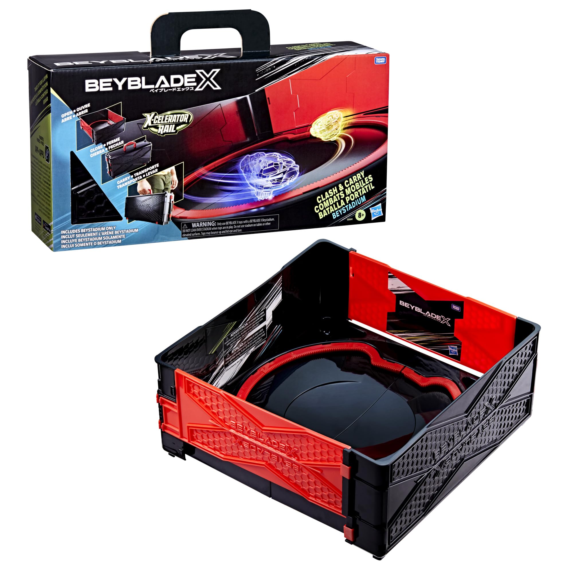 Beyblade X Clash and Carry Beystadium opened for portable on-the-go battles